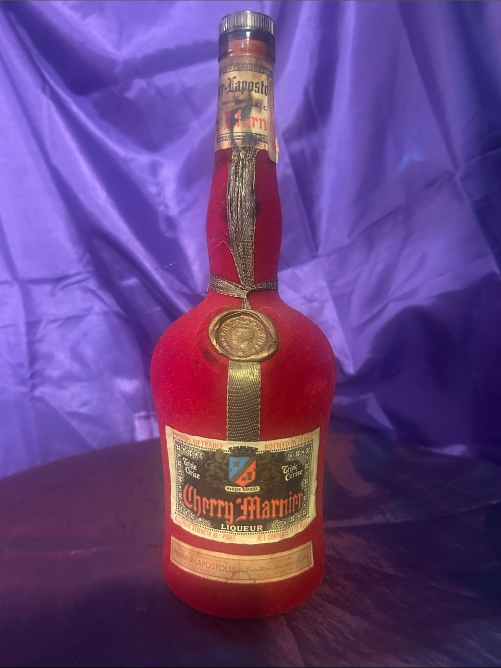 Cherry Marnier Red Velvet empty Liqueur Bottle